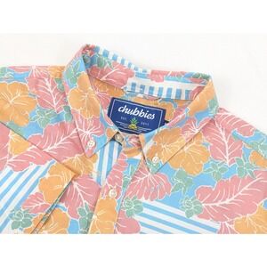 Chubbies‎ Shirt Hawaiian Mens Medium Floral Multicolor Summer Beach Vacation